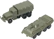 2Pcs 1:144 Assembly Vehicle Model 4D M35 Truck Model for Boys Holiday Gifts