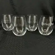 Set of 4 Williams Sonoma Stemless Wine Glasses Golf Lingo Fun