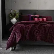 Bambury Channel Quilt Cover Set-Plum