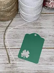 Shamrock Gift Thank you Tag - Clover Tags - Customize Tag Color - Set of 20