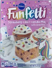 Pillsbury STRAWBERRY CAKE & CUPCAKE With Candy Bits Baking Mix 15.25 oz Box