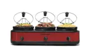 Elite Gourmet EWMST-325R Maxi-Matic Triple Slow Cooker Buffet Server Adjustab...