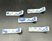 Chopstick Rest Holder Blue White Porcelain Set of 5 Asian Japanese