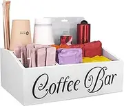 Guolich Coffee Cup and Condiment Station,Coffee and Tea Condiment Storage Organizer,Coffee Bar Accessories,Countertop Organizer,Tea and coffee pod organizer (White)