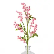 Light Pink Berry and Leaves 26" Faux Spray