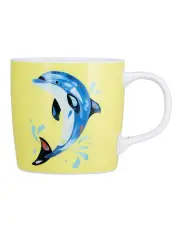 [Maxwell & Williams] Pete Cromer Ozzie Ocean Mug 370ml Dolphin Gift Boxed in Yellow