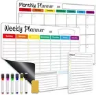 Magnetic Dry Erase Calendar for Refrigerator Monthly Planner Whiteboard Sheet...