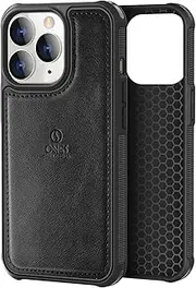 ONES for iPhone 11 Pro PU Leather Case 『 Four Corner Airbags 』『 Anti-Fingerprint 』『 TPU Bumper Non-Slip 』『Wireless Charging』 Sturdy Impact Absorb Shockproof Hard Cover - Black