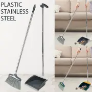 2Pcs Broom and Dustpan Set with Long Handle Retractable Upright Broom StgYo