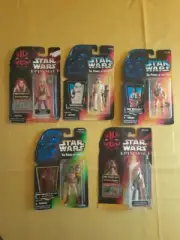 Lot Of 5 Star Wars Action Figures - Jar Jar - Stormtrooper - Carlissian - T18-10