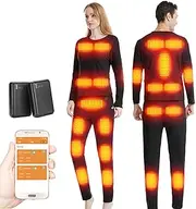 [IMYOGI] Cozy 22 Areas Heated Underwears Set, Electric Thermal Baselayer Shirt and Pant Smart APP Control Man Woman Long Johns Set