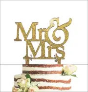 Mr and Mrs Sign, Bride And Groom Cake Topper Gold, Wedding Decorations, USA