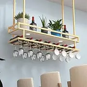 Wine Racks Wine Glass Rack Cabinet Holder - Wall Bottle Glass Shelf Ceiling, Wine Cabinet Barniture, Wine Storage Display Decor/100Cm(39In)