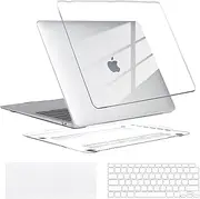 T Tersely Case for MacBook Air 13 inch Case 2022 2020 2019 2018 Release A2337 M1 A2179 A1932, Plastic Hard Shell Cover & Keyboard Cover Skin Compatible with MacBook Air 13 inch - Clear Transparent