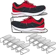 Noamus 10 Pack Large Shoe Slots Organizer, Metal Shoes Storage Stacker, Double-Layer Shoe Holder, Thickening Shoes Rack, Display Shelf Space Saving 50% for Closet Cabinet Organization(Black)