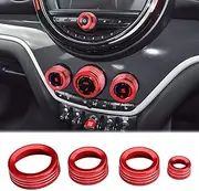 Auovo Volume Knob Tune Knob Air Conditioner Knob Covers Compatible with 2014 2015 2016 2017 2018 2019 2020 2021 2022 MINI Cooper Accessories Auto Interior Trim Decorations Air Conditioner Switch Rings