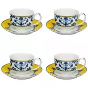 Vista Alegre Castelo Branco Coffee Cup & Saucers, Set of 4
