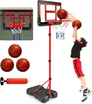 Adjustable Kids Basketball Hoop - 3.5ft to 6.2ft Height - Boys Toys for 3-8 Years