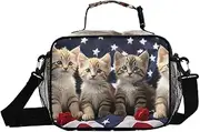 Kittens Blue Eyes Insulated Lunch Box for Women Men - Ideal for Work, Picnics - Includes Adjustable Shoulder Strap
