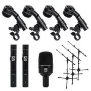 Electro-Voice ND44 Instrument Mic (4) w/ (2) ND66 Mic, ND68 Mic & (3) Stand