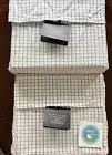 Ralph Lauren KING Flat/Fitted Sheets Set 2 pc White Navy Tattersall Check 400TC