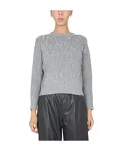 Fabiana Filippi Lurex Detailed Cable Knitted Jumper IT44 Gray