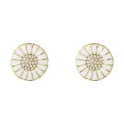 Georg Jensen. Gilded Sterling Silver DAISY Earrings with Diamonds