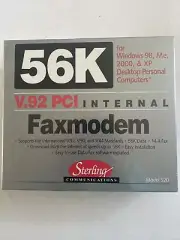 56k V.92 PCI INTERNAL FAX MODEM / Sterling Comm Model S20. New Sealed Box.