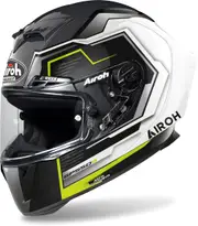Airoh GP 550 S Rush, full face helmet , color: White/Dark Grey/Black/Neon-Yellow , size: L