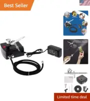 Airbrush Kit Portable Dual-Action Airbrush Gun and Mini Air Compressor Set fo...