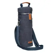Tempa Kayce Adjustable Insulated 33cm Single Wine Bottle Bag Cotton Storage Navy