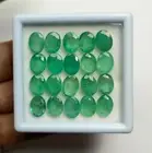 Natural Emerald Oval Cut lot 33.70 Ct- Zambian Untreated Loose green Emerald 7x9