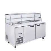 Williams Jade Sandwich - Two Door Stainless Steel Prep Counter Refrigerator With Blown Air Well