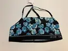 NEW CALVIN KLEIN LOGOBLACK BLUE FLORAL CK ONE SPORTS BRA BRALETTE TOP MEDIUM