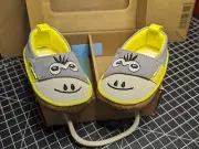 Toms Tiny Pinto Drizzle Grey Canvas Monkey Infant Crib Shoes Size 4