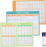 HAPINARY Multiplication Tables for Boys and Girls Dry Erase Set Double-Sided Math Whiteboard Routine Chart