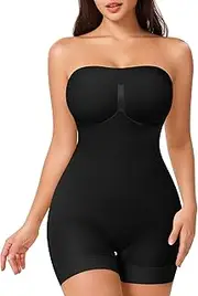 [CtriLady] Strapless Shapewear Bodysuit for Women Tummy Control Shapewear Seamless Full Body Shaper with Removable Straps