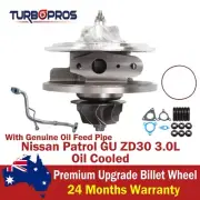 Billet Turbo Cartridge CHRA Core+Oil Feed Pipe For Nissan Patrol GU ZD30 3.0L