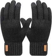 [Generic] Winter Gloves Men - Touchscreen Double Layer Cycling Gloves - Touchscreen Cold Weather Thermal Gloves, Versatile Hands Warm Gloves
