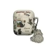 Cat AirPods / Pro Earphone Case Skin With Hanging Decoration - Milky White - AirPods 3
