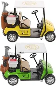 WESIEVYA 2pcs Golf Ball Model Golf Cart Decorations Pullback Golf Cart Toy Mini Golf Cart Small Golf Cart Mini Car Golf Cart Tiny Golf Cart Golf Cart Sculpture Golf Birthday Decor Alloy