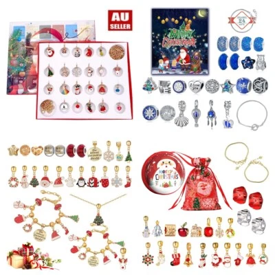 2024 Christmas Advent Calendar Bracelets Set 24 Grids Gift for Women Girls Kids