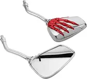 TIDTALEO 1pair Skull Motorcycle Rearview Mirrors Electroplated Side Mirrors for Scooters Easy Installation Unique Aesthetic Upgrade for Various Models