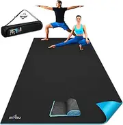 Sensu Large Yoga Mat - 9' x 6' x 9mm Extra Thick Yoga Mat for Men and Women - Non-Slip Surface for Extra Grip - Ideal for Hot Yoga, Pilates, Grounding and Meditation at Home or in Studios