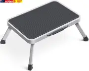 Step Stool, Folding One Step Ladder with Non-Slip Rubber Mat,Lightweight Steel K
