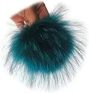 Fosrion 6.3" Diameter Big Raccoon Fur Pom Ball for Shoes Boots Hat Handbag Charms DIY Snap Button Fashion