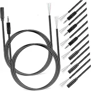 Angoily 8pcs Audio Cables Male Female Plug Replacement 3.5mm 1m for Earphone Microphone Sound