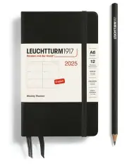 [LEUCHTTURM1917] Pocket (A6) Hardcover Weekly Planner 2025 in Black