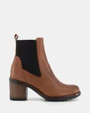Shelly Shen Terrific/Cognac Leather Womens Boots 38