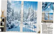 42 x 63 Inch Snowy Cedar Bedroom Blackout Curtains Spruce Trees Forest
